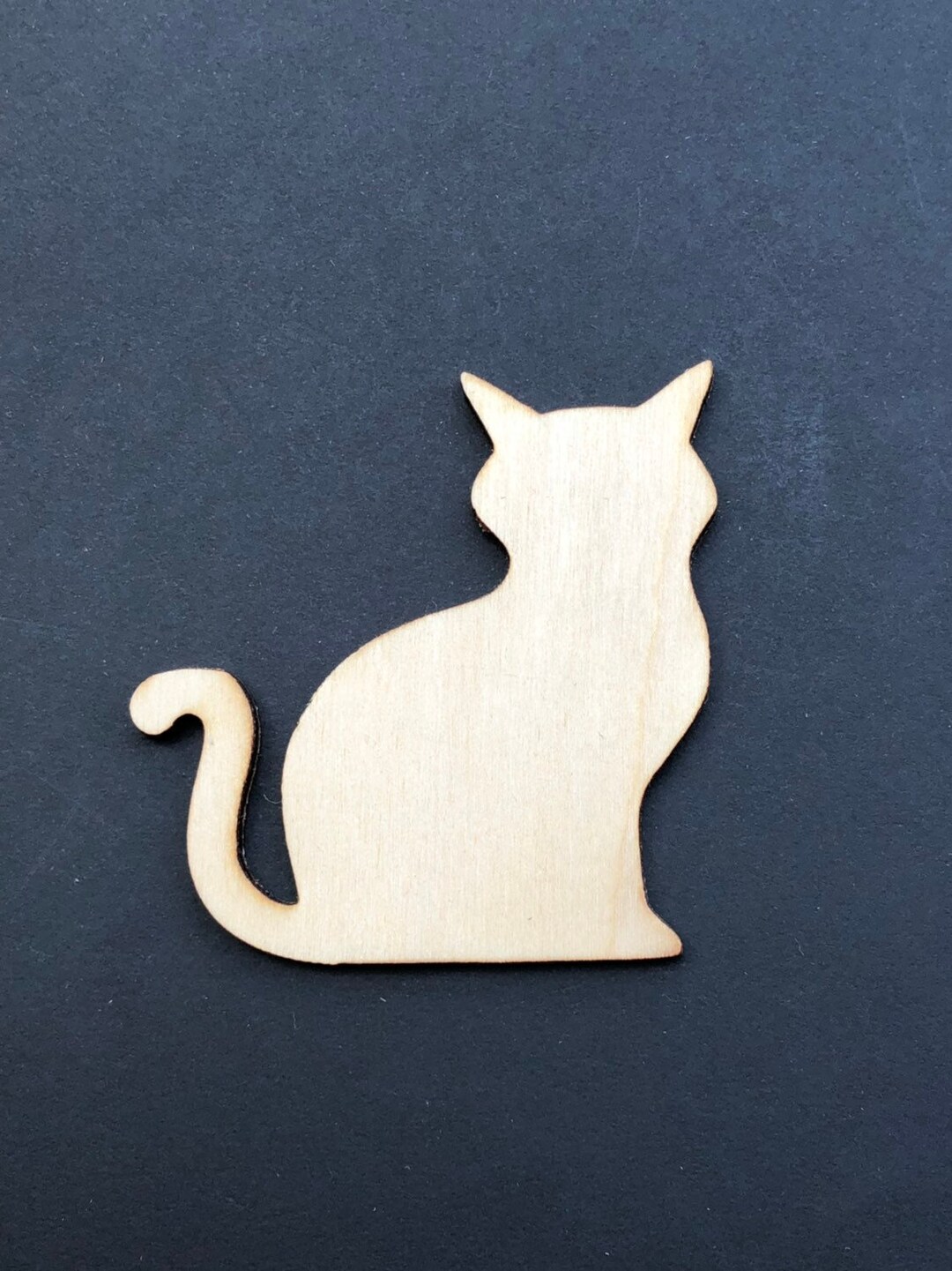 Cat Laser Wood Shaped Cut Out Unfinished Etsy
