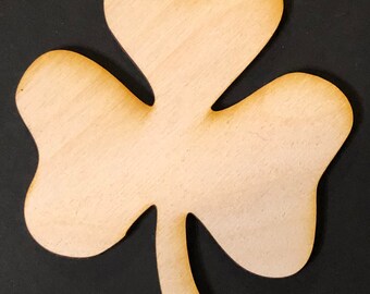 Shamrock laser wood shaped cut out - unfinished