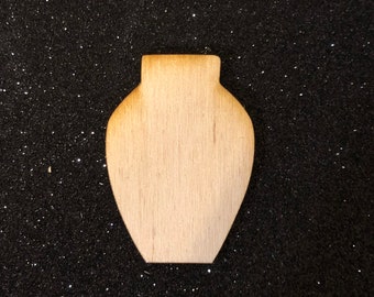 Vase laser wood shaped cut out - unfinished