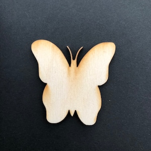 Butterfly laser wood shaped cut out - Unfinished