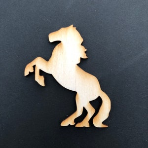 Rearing horse laser wood shaped cut out - unfinished