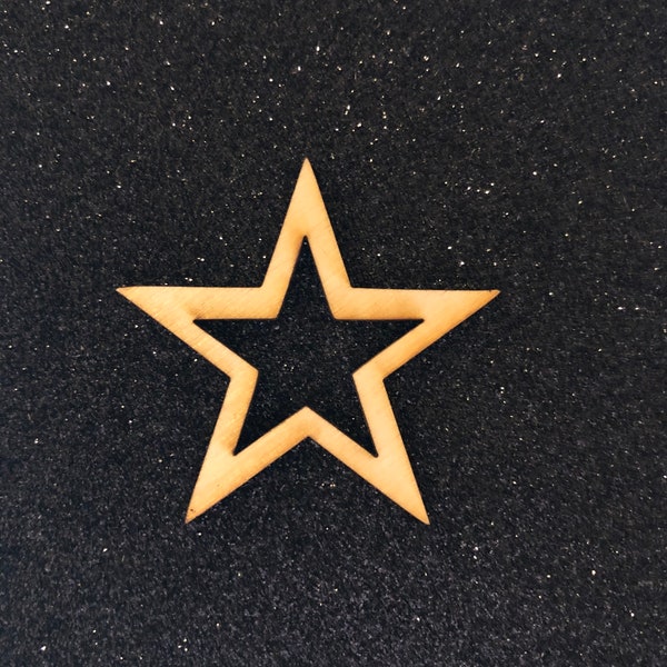 Star laser wood shaped cut out - unfinished