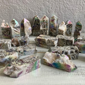 Your Choice! ANGEL AURA SPHALERITE Rare Druze Obelisk Tower Point. Crystal Healing Earth Energy Balance Spiritual Aura Grounding Rainbow