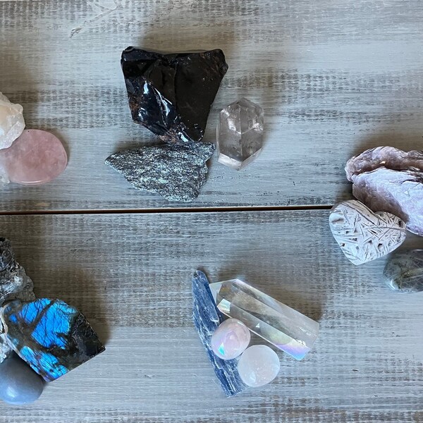 Your Choice! Intuitively Selected Crystal Set- Manifest, Twin Flame, Love, Third Eye, Dream, Healing, Protection.  Polished Towers Raw Rocks