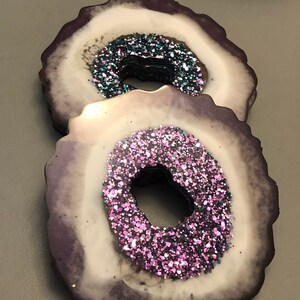 Purple Passion Geode Set| coasters, decor