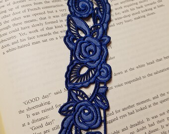 Free Standing Lace - A Finished Embroidery product, not a design file or pattern Tri-colored Cross Bookmark