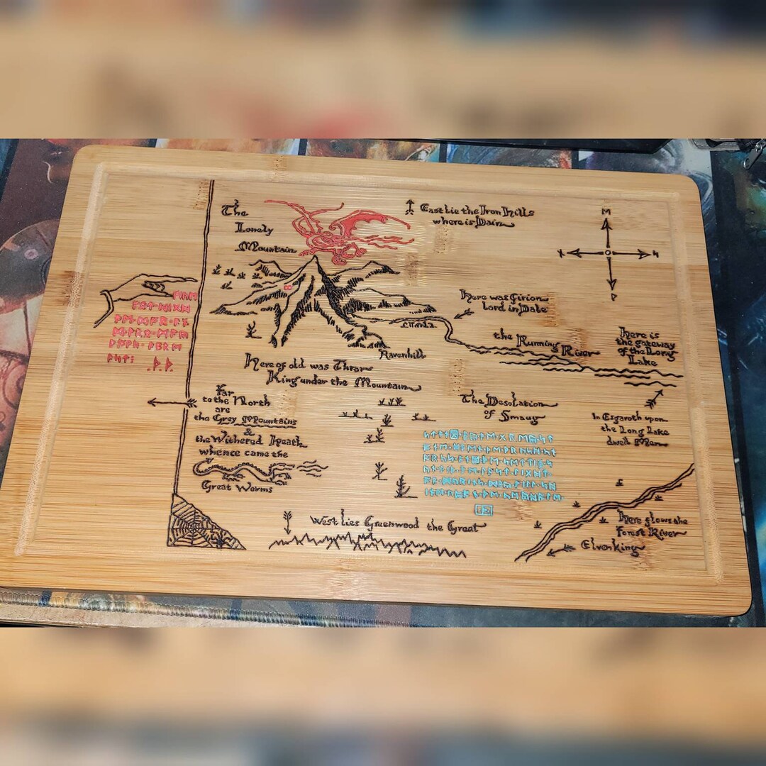 Pyrography Thorins Map the Hobbit - Etsy