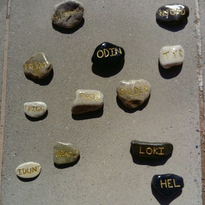 12x Engraved Norse Gods on Stones