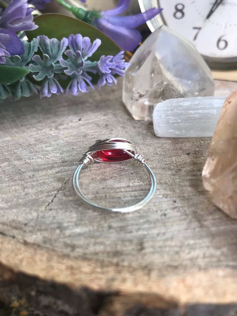 Simple Rings Gemstone Rings Ruby Ring Boho Rings Hippie Rings Wire Wrapped Ring Wire Rings Moonstone Rings Crystal Ring