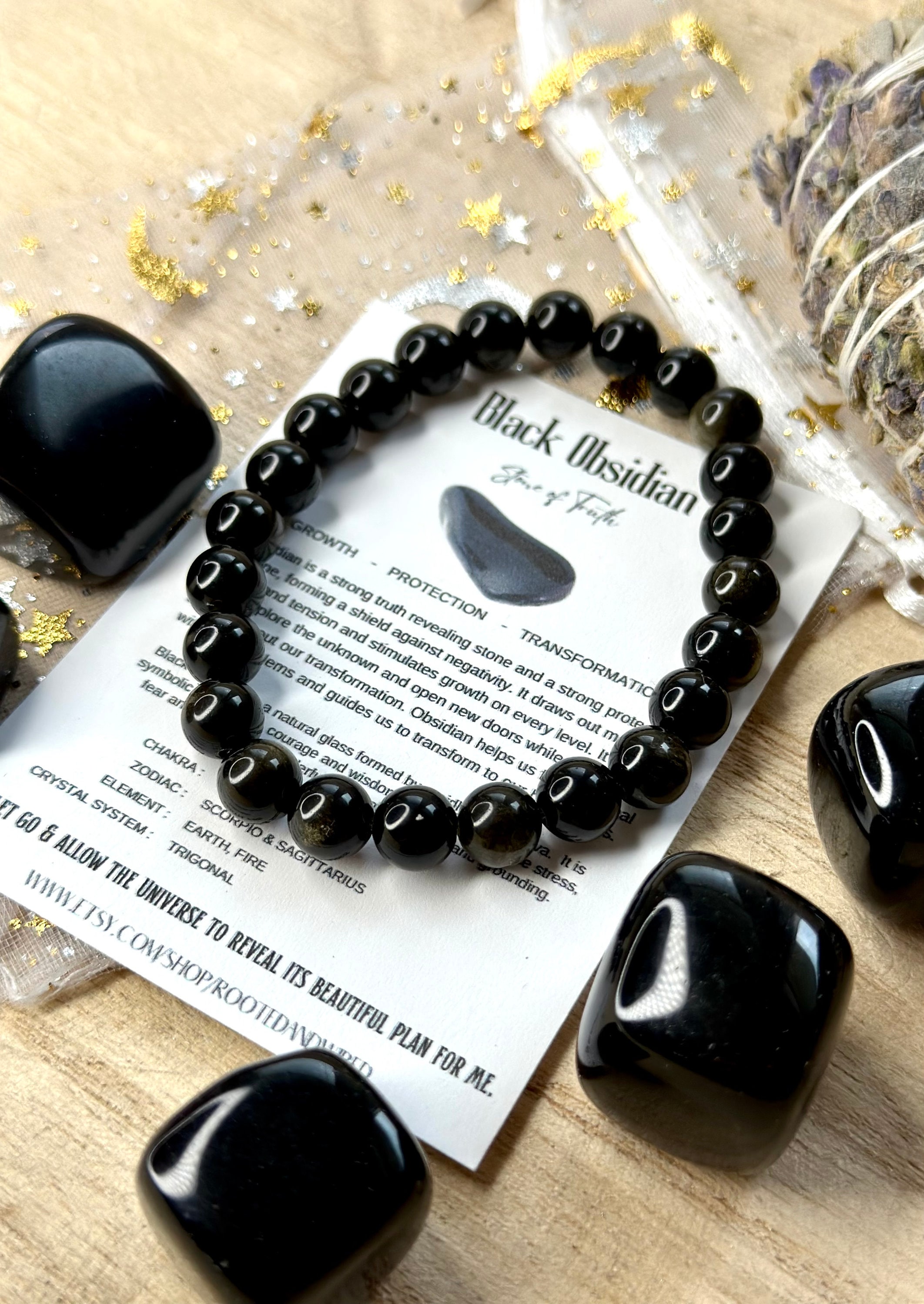 Moonstone Mens Birthstone Bracelets, June Gemini Zodiac Gemstones, 4mm Handmade Everyday Black Beaded Bracelets, 7