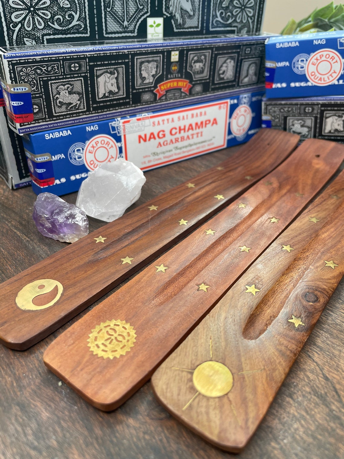 Wooden Incense Holder Wooden Incense Tray Moon Incense Etsy