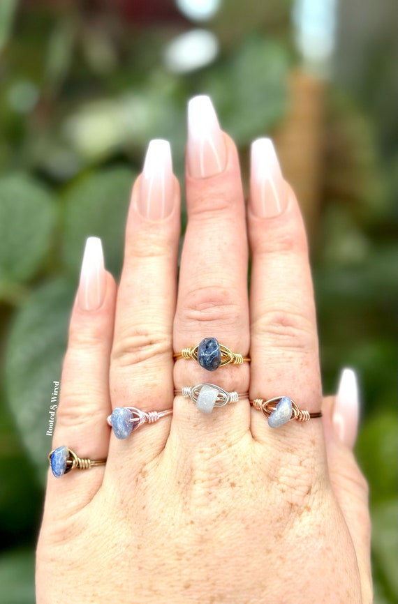 Sterling Silver Blue Aventurine Ring/ Band Ring/ Beautiful Dark Aventurine/  Silver Jewelry/ Semiprecious Jewelry/ Nice Gift for Her/ Elegant - Etsy