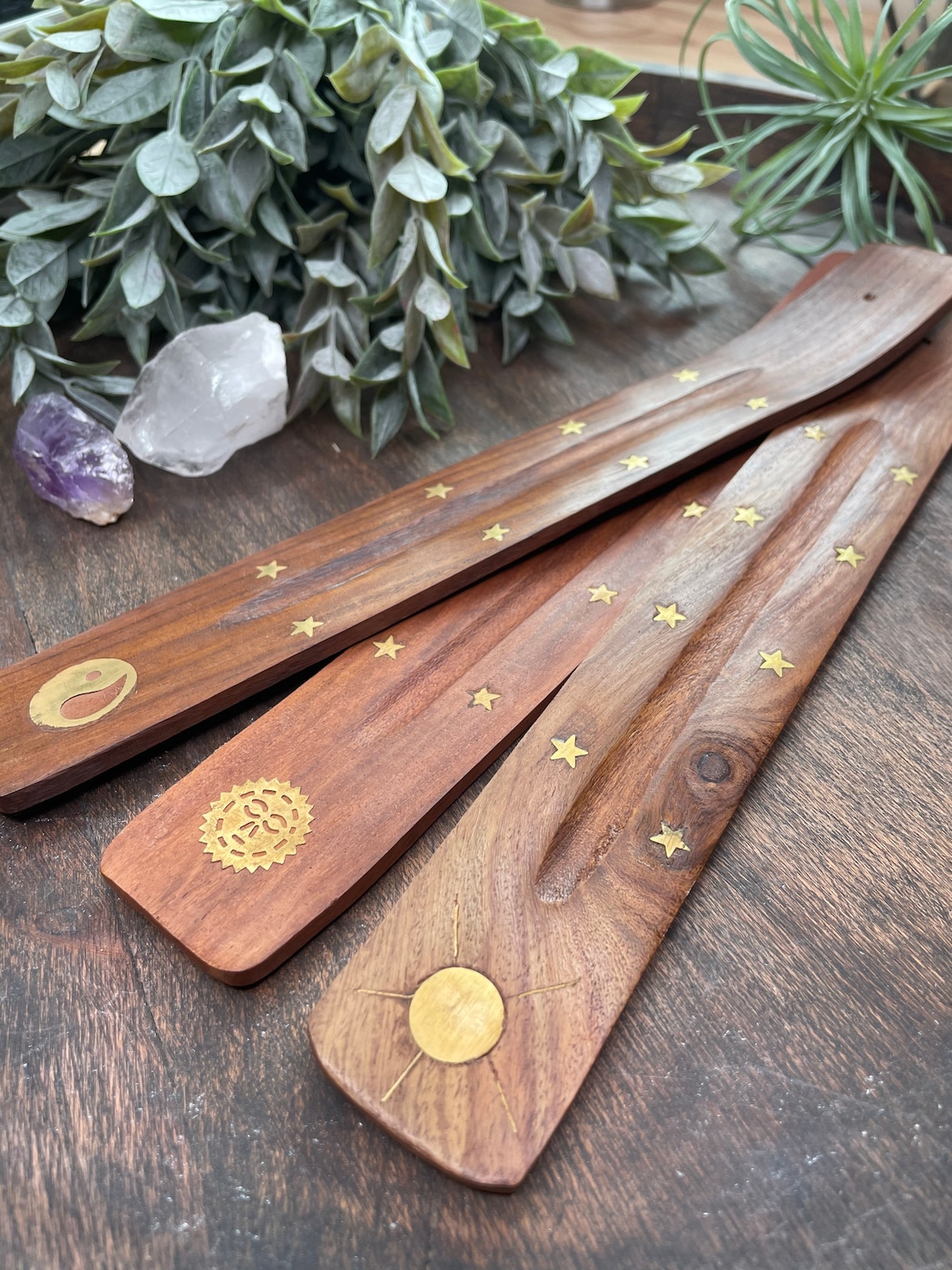 Wooden Incense Holder Wooden Incense Tray Moon Incense Etsy