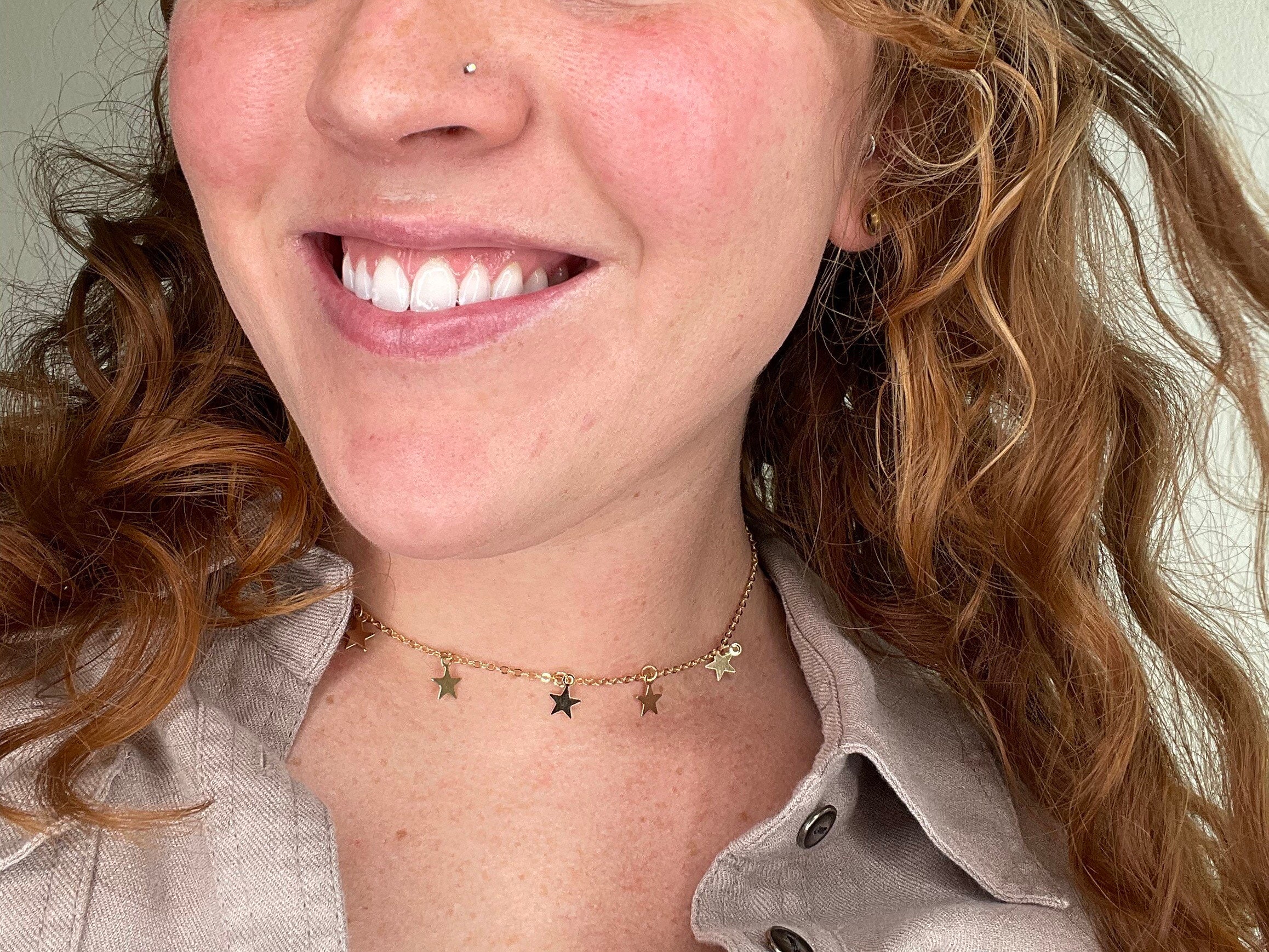 Gold Necklace Star Choker Brandy Melville Choker Star Necklace