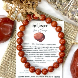 Jasper Bracelet, Genuine Crystal Bracelet, Crystal Bracelet, Red Jasper Bracelet, Beaded Bracelet, Genuine Red Jasper Bracelet