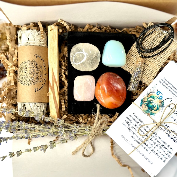 Cancer Zodiac Kit, Cancer Zodiac Gift Box, Astrology Gift, Cancer Crystal Box, Birthday Gift Box, Cancer Gift Box, Astrology Birthday Gift