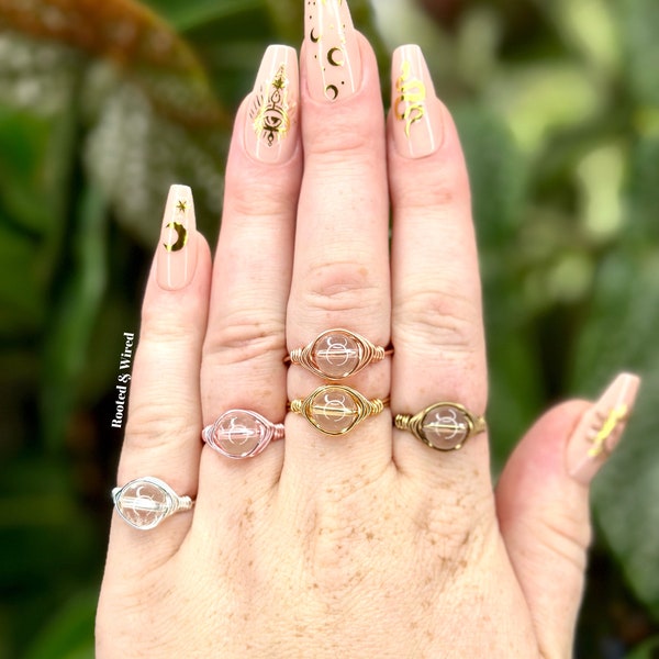 Clear Quartz Ring, Sterling Silver Ring, Genuine Clear Quartz Ring, 14k Gold Ring, Quartz Ring, Handmade Ring, Clear Quartz Crystal Ring
