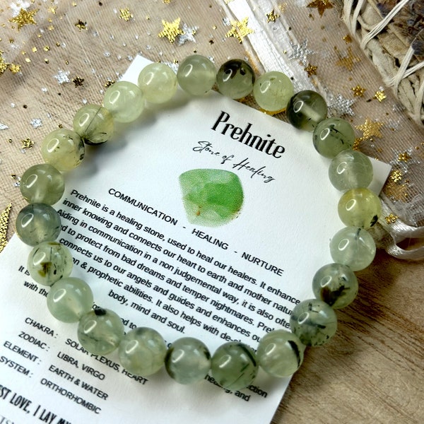 Prehnite Bracelet, Genuine Prehnite Bracelet, Genuine Crystal Bracelet, Crystal Bracelet, Prehnite Crystal Bracelet, Perhnite Jewelry