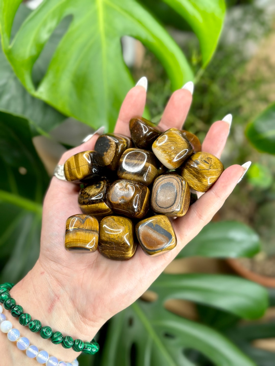 Tigers Eye Tumbled Crystal, Genuine Tigers Eye, Large Tigers Eye