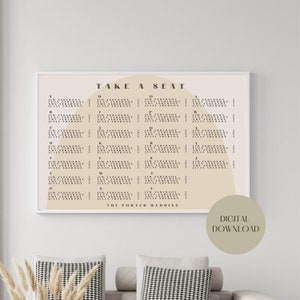 Seating Chart template, neutral arch seating chart template, instant download, custom wedding download