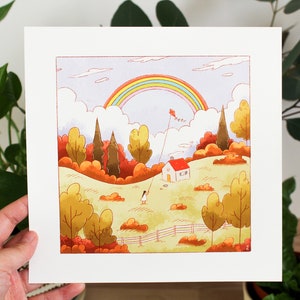 Rainbow | 8x8 Art Print | Peachtober Print | Digital Painting