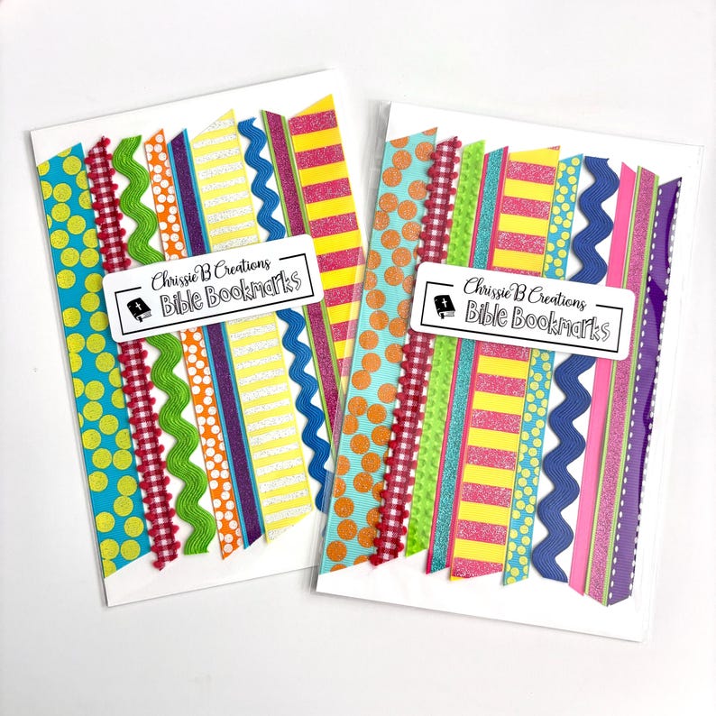 Bright Bible Ribbon Bookmarks – Assorted Patterns, Set of 10 image 1