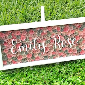 CUSTOM Paper Flower Shadowbox- Personalized Shadow Box  - Wall Art| Wall Decor
