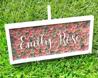 CUSTOM Paper Flower Shadowbox- Personalized Shadow Box  - Wall Art| Wall Decor
