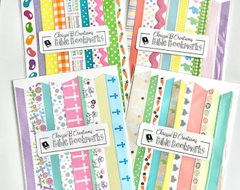 Easter Bible Ribbon Bookmarks – Spring Patterns, Set of 10-12