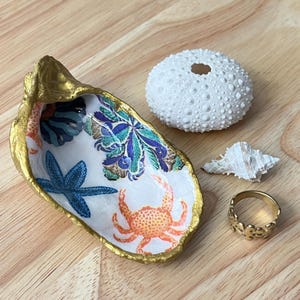 Handmade Oyster Shell Ring Dish – Beach Jewelry Holder, Trinket Dish ...