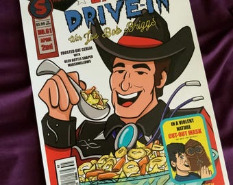 Impresión artística de la última caja de cereales "Drive in with Joe Bob Briggs"