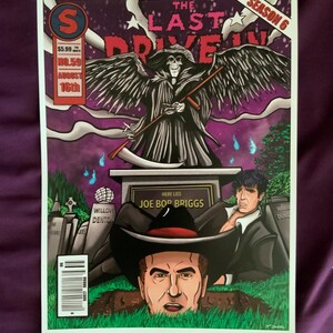 Joe Bob Briggs the last drive in art cover season 6 cemetery man