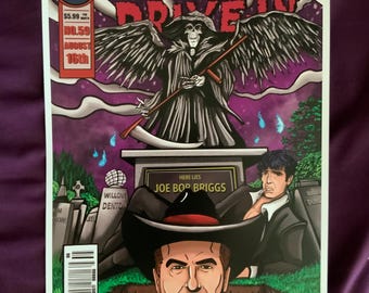 Joe Bob Briggs, el último drive en la portada del arte de la temporada 6, el hombre del cementerio