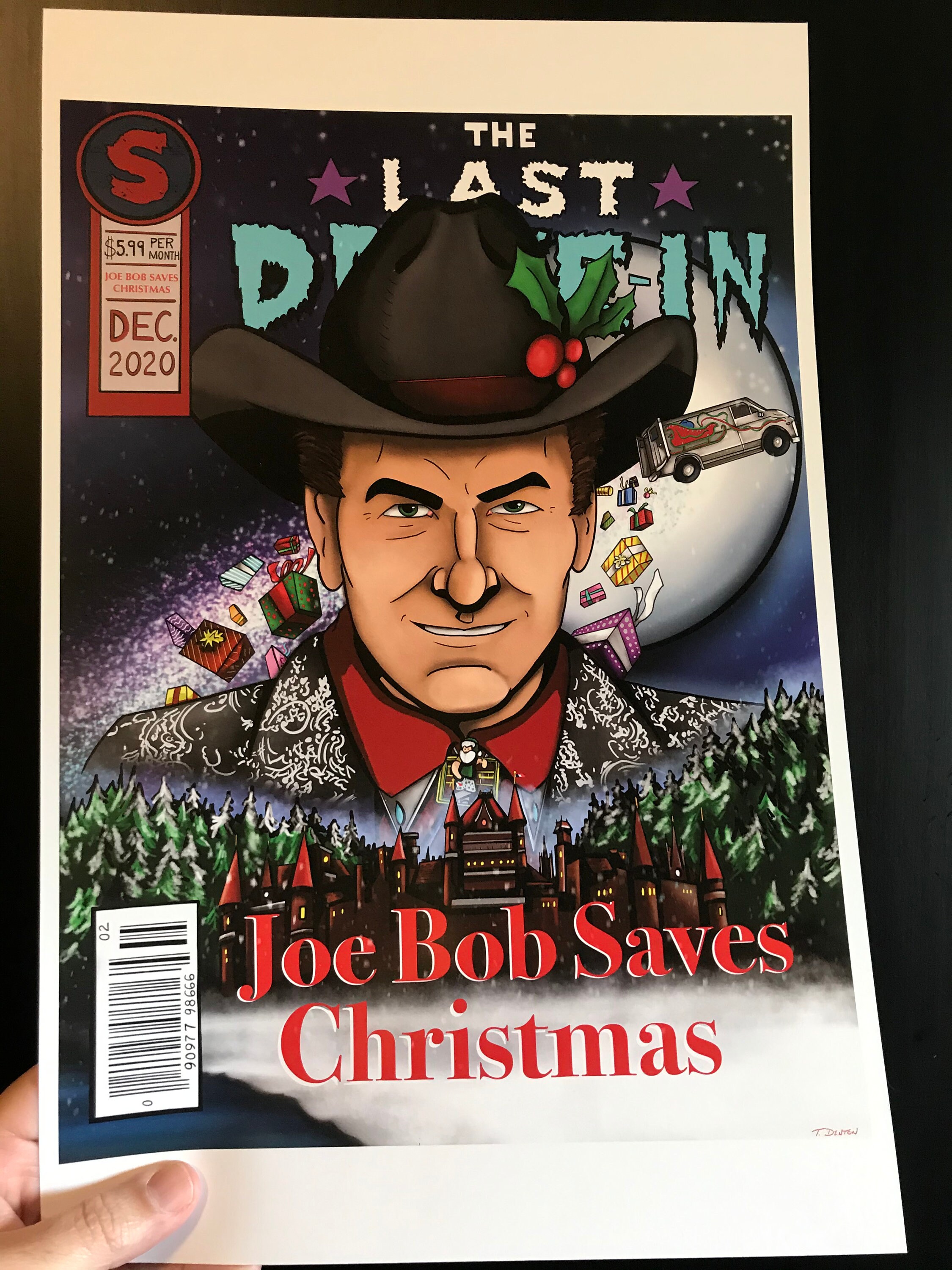 Joe Bob Saves Christmas art cover 2020 Etsy