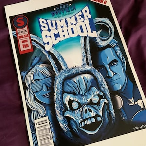 Joe Bob Briggs summer school last drive in art cover season 6 Donnie Darko