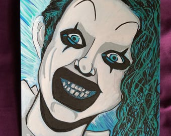 Arte de tinta para Halloween 2024: Terrifier 3 Santa Art the Clown