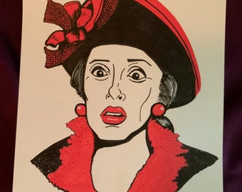 Shelley Duvall Olive Oyl 2024 ink art