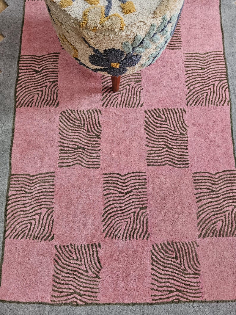 Handtuftad matta i premiumull – skandinavisk inredningsdesign, 23x30 cm matta för sovrum och vardagsrum bild 13