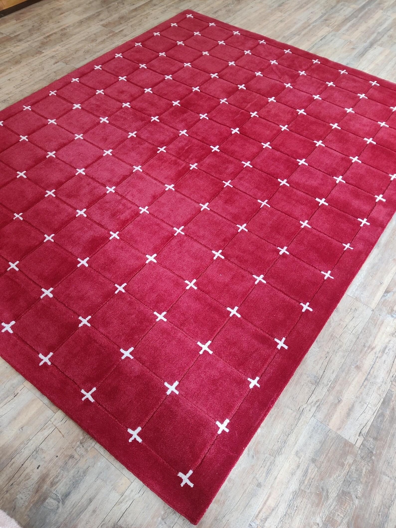 9X12 Wool Hand Tufted Rug - Modern Wool Area Rug Carpet, Custom Size Rug - Wool Soft Rug for Living Room or Bedroom and Dining - 8X10 Rug