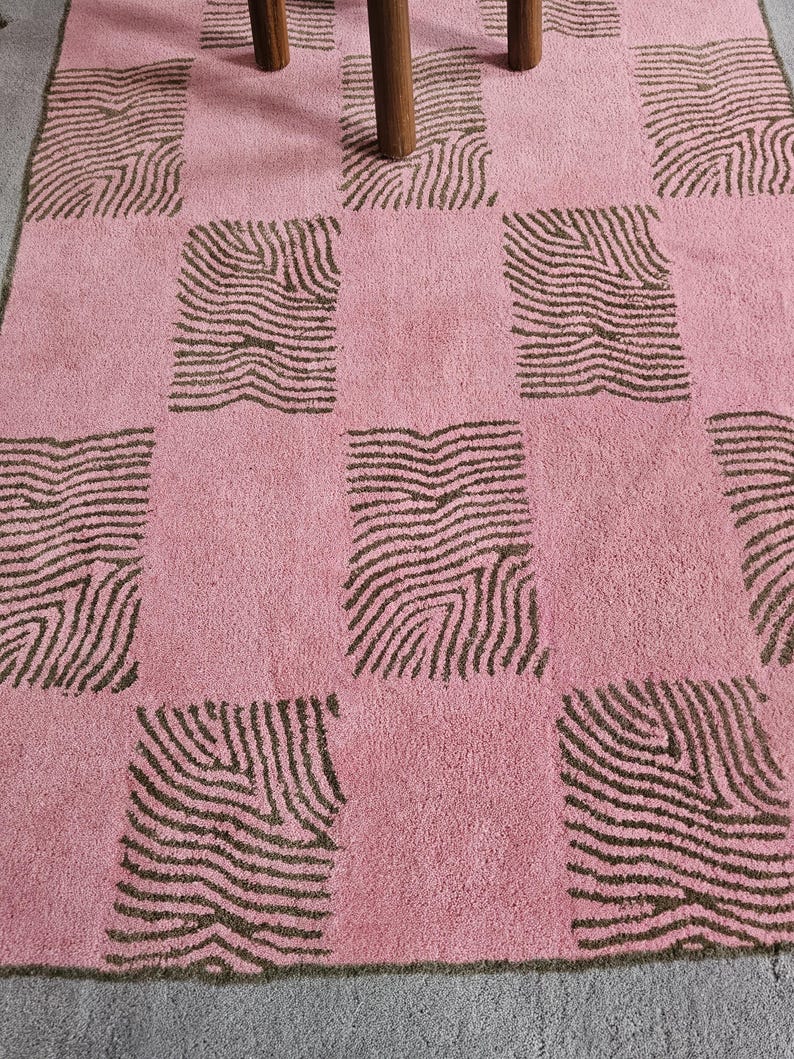 Handtuftad matta i premiumull – skandinavisk inredningsdesign, 23x30 cm matta för sovrum och vardagsrum bild 10