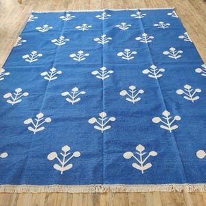 Cotton Area Rug, Modern Cotton Flatweave Rug 8X10, Geometric Rug , Cotton Rug, Home Decor Area Rug,  Handmade Rug