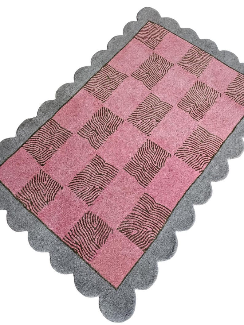 Handtuftad matta i premiumull – skandinavisk inredningsdesign, 23x30 cm matta för sovrum och vardagsrum bild 2