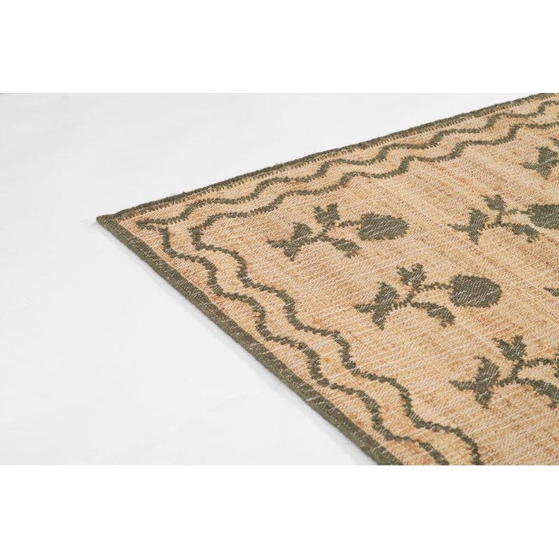 Handgeweven jute vloerkleed, handgemaakt jute vloerkleed, natuurlijk jute vloerkleed, katoenen jute vloerkleed, jute slaapkamer vloerkleed, aangepast formaat vloerkleed, jute vloerkleed binnen 8 x 10, 9 x 12 afbeelding 9