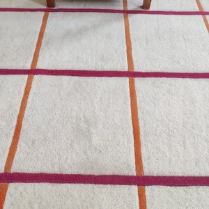 Contemporary Checkered Premium Wool Hand Tufted Rug – 8X10, 9x12, 12X12, 12X15 Large Custom Area Rug for Bedroom and Living Room