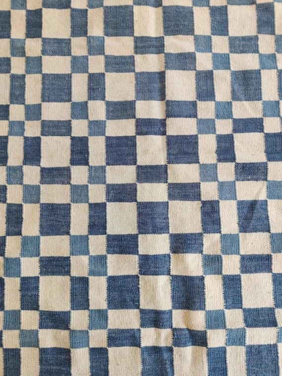Modern Cotton Wool Rug, Blue Wool Bedroom Rug, Home Decor Area Rug, Rugs for living room, Handmade Rug, Handwoven Wool Rug, Custom Wool Rug