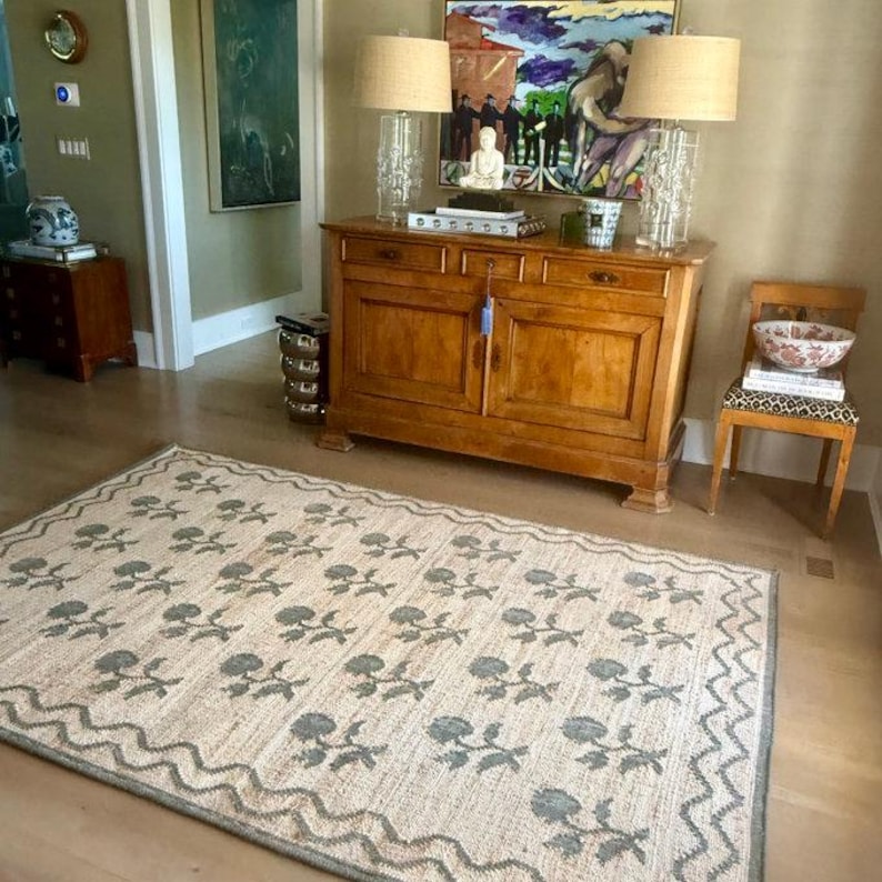 Handgeweven jute vloerkleed, handgemaakt jute vloerkleed, natuurlijk jute vloerkleed, katoenen jute vloerkleed, jute slaapkamer vloerkleed, aangepast formaat vloerkleed, jute vloerkleed binnen 8 x 10, 9 x 12 afbeelding 10