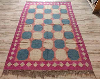 Tapetes de juta de lã tecidos à mão, tapetes multicoloridos, tapetes kilim, tapetes boho, tapetes kilim de juta de lã, tapetes para quarto e sala de estar