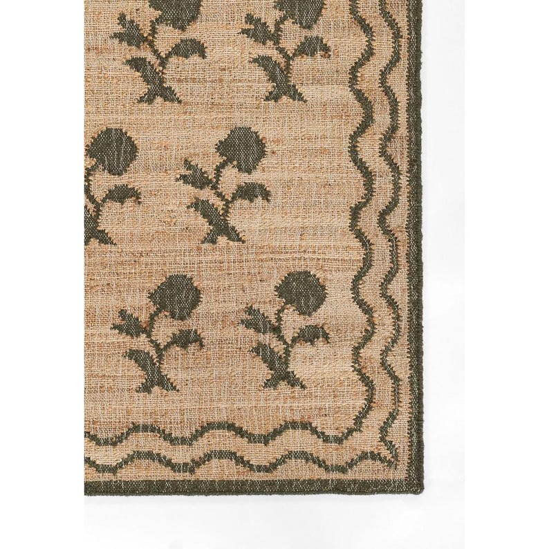 Handgeweven jute vloerkleed, handgemaakt jute vloerkleed, natuurlijk jute vloerkleed, katoenen jute vloerkleed, jute slaapkamer vloerkleed, aangepast formaat vloerkleed, jute vloerkleed binnen 8 x 10, 9 x 12 afbeelding 6