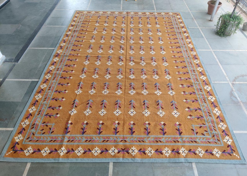 Wool Area Rug, Modern 9X12 Wool Rug, Wool Bedroom Rug for living room and Bedroom, Indoor Rug, Handwoven Wool Rug, Custom Wool Rug image 2