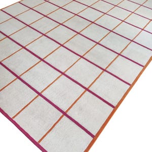 Contemporary Checkered Premium Wool Hand Tufted Rug – 8X10, 9x12, 12X12, 12X15 Large Custom Area Rug for Bedroom and Living Room
